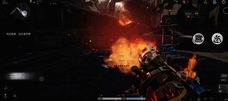 战斗场景中榴弹炮发射轨迹，炮弹划出抛物线后在敌人集群中爆炸，火光四溅