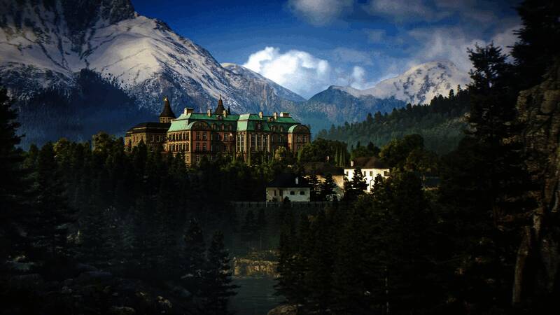 反派角色在演讲台上发表演说，背后大屏幕显示政变计划