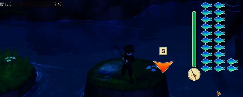 星沙瓶特写画面，透明玻璃瓶中盛满闪亮的星沙，背景为夜晚河岸，周围泛着淡淡蓝光