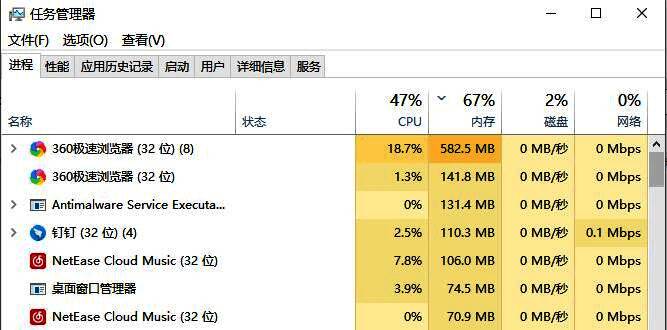 任务管理器启动界面，用户通过Ctrl+Alt+Del进入系统安全选项