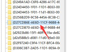 注册表中高亮显示待删除的Flash控件CLSID项