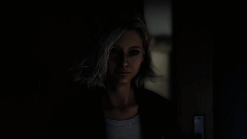 《生化危机：安魂曲》概念艺术图，昏暗场景中角色手持武器穿越废弃实验室，气氛压抑紧张