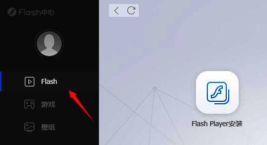 Flash中心主界面，左侧为功能导航栏，已选中'Flash'选项