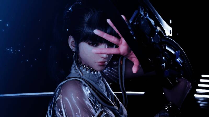 《剑星》续作概念艺术图曝光，主角伊芙置身于未来感十足的废墟城市中，天空布满裂痕，氛围神秘而紧张