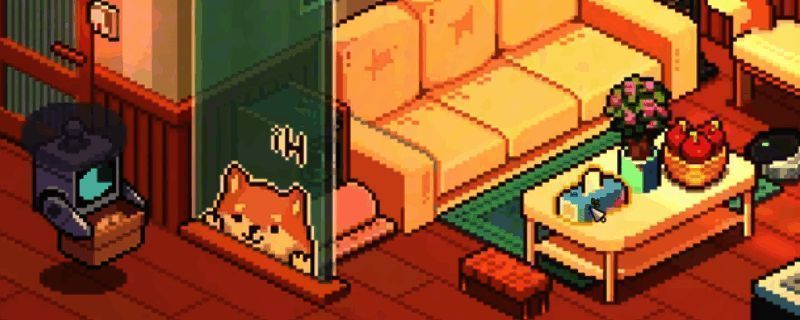 《呓语小镇》中玩家在雪莉面包店二楼触发水晶球，屋内飘起梦幻雪花的场景