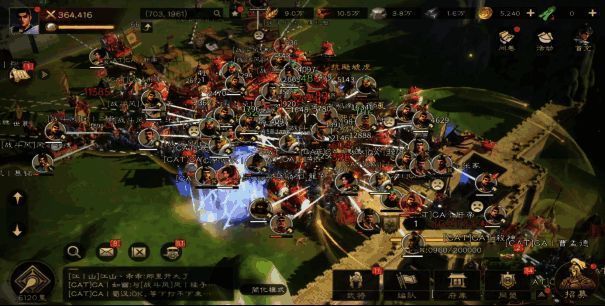 赤壁之战场景再现，火焰席卷江面，战舰爆炸特效震撼，士兵在火海中激烈交战