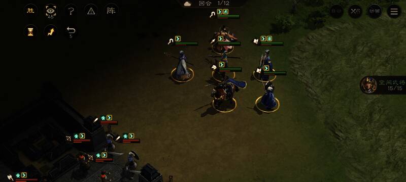 战场画面显示我方新增部队已就位，夏侯惇站在前排准备进攻