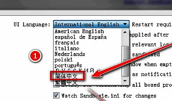 UI Language已设置为简体中文，确认更改提示出现