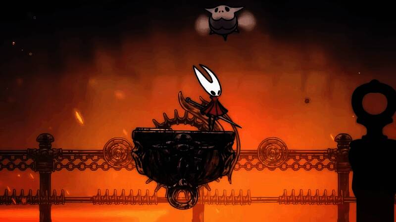 《空洞骑士：丝之歌》宣传画面，主角小骑士置身于华丽而神秘的丝线缠绕的梦境般场景中，光影交错，充满奇幻氛围