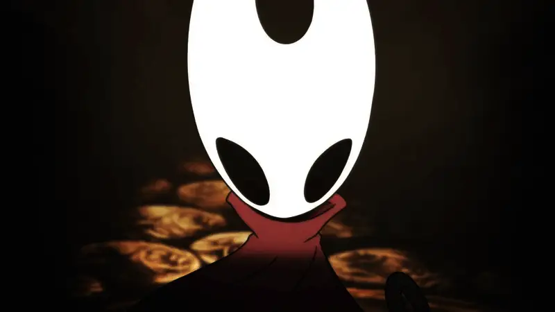 游戏场景展示一座被藤蔓覆盖的古老神庙，主角站在高台边缘俯瞰深渊，光影交错极具视觉冲击