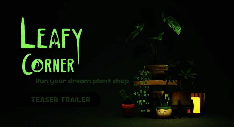 《绿植小筑》游戏画面展示，一间充满绿植的小店内部，阳光透过窗户洒在各种盆栽上，氛围宁静温馨