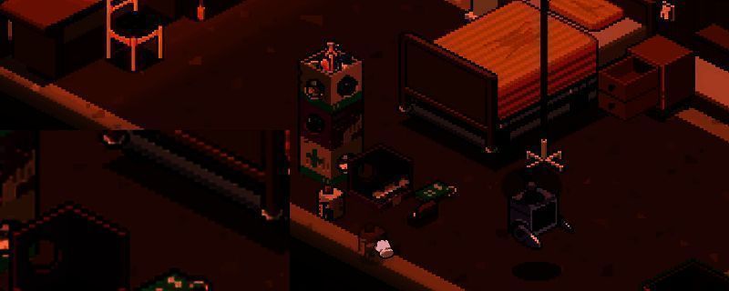 《呓语小镇》医院内部场景，展示储物箱与各类医疗物品摆放情况