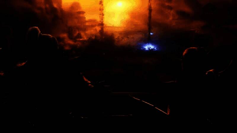 暴雪开发者在科隆展现场讨论游戏画面，背景显示《魔兽世界》角色模型细节