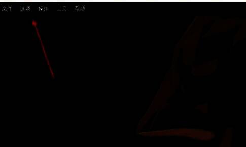 龙神模拟器主界面，菜单栏清晰可见，用户正准备点击‘选项’进行语言设置