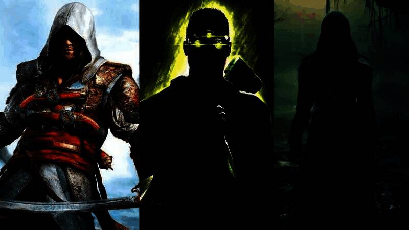 育碧即将发布的游戏阵容宣传图，包含多款经典IP重制与新作标识