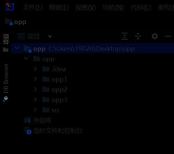 IntelliJ IDEA主界面左侧项目栏已加载完整项目结构，显示src目录、External Libraries及配置文件