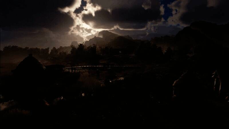 夜晚的城市灯火通明，港口船只往来，展现繁荣景象