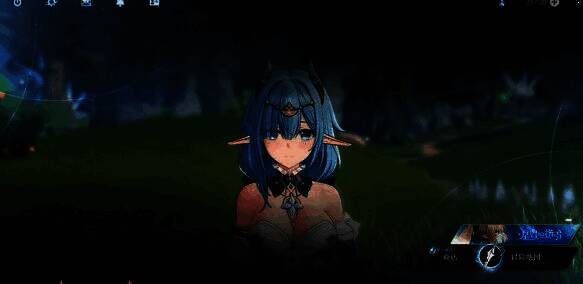 角色夏儿立绘，高等精灵族女性身披光纹长袍，手中凝聚水光能量