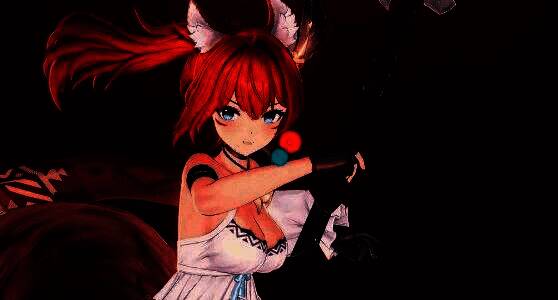 角色忒拉拉立绘，兽人族少女手持火焰战斧，身后拖曳风火轨迹