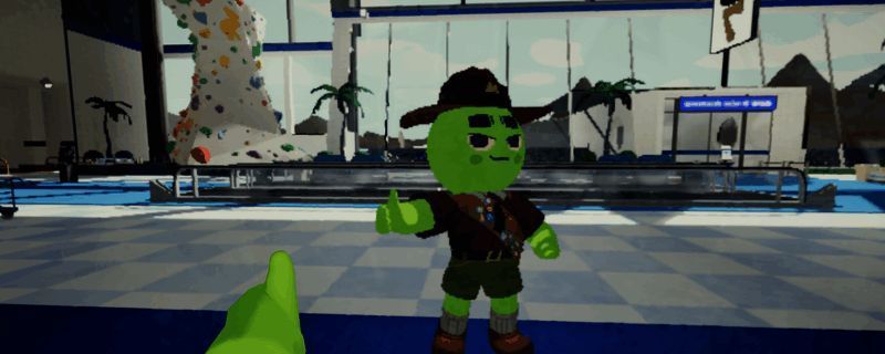 《PEAK》游戏中玩家角色正在攀爬陡峭山壁，背景是壮丽的雪山与晨曦，展现登山的挑战与美感