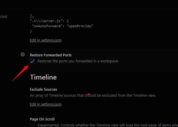Restore Forward Ports选项被勾选，功能已启用