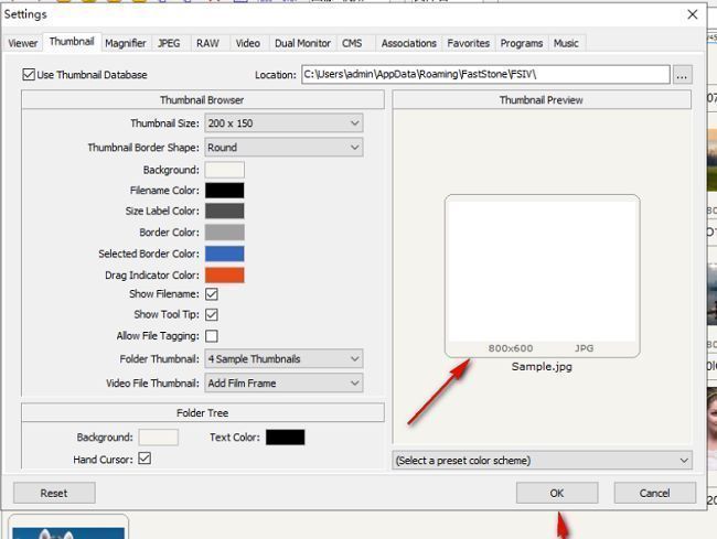 设置调整后的缩略图预览效果展示