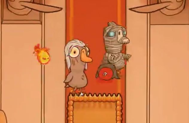 冒险家在团队中保护队友并成功避开木乃伊的画面