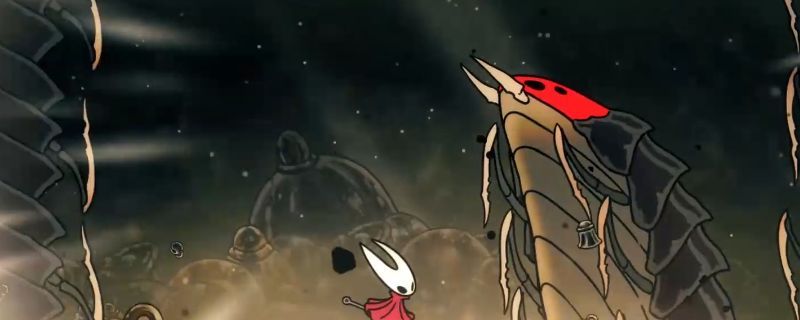 噬钟者战斗画面，BOSS身形细长，玩家角色在空中发动攻击