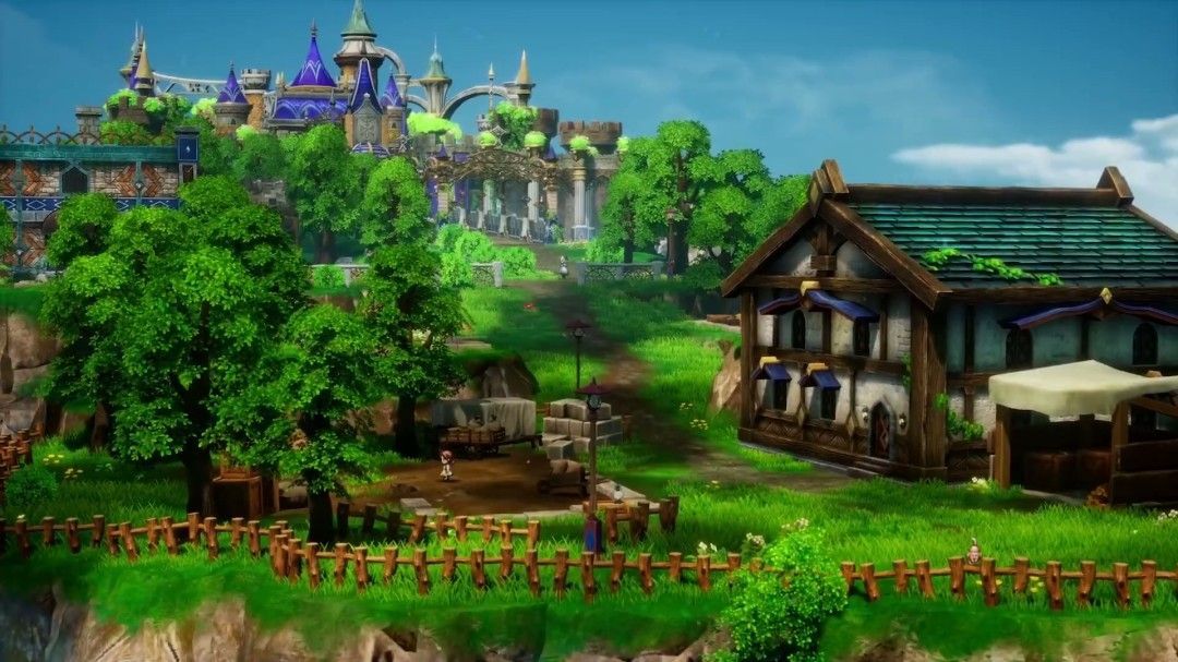 游戏战斗画面展示，角色与敌人在HD-2D风格下展开激战