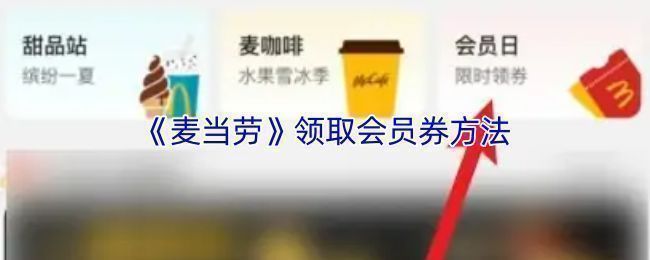 麦当劳APP个人中心界面展示，显示会员信息及可领取优惠券入口
