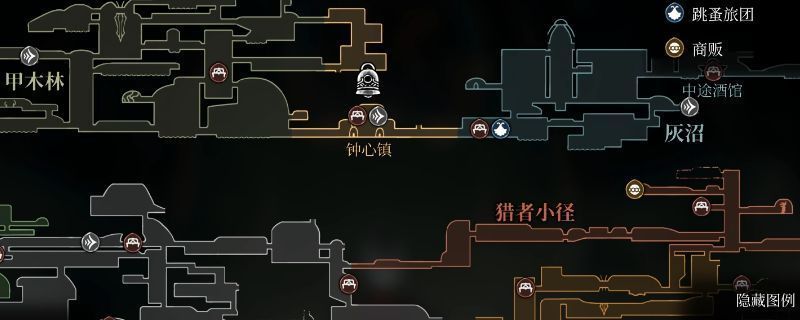 钟心镇场景截图，展现复杂的地形结构与神秘氛围