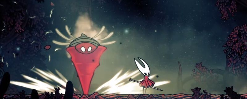 《空洞骑士：丝之歌》中狂暴螺蝇BOSS战斗画面，角色与巨型昆虫型敌人激烈对战