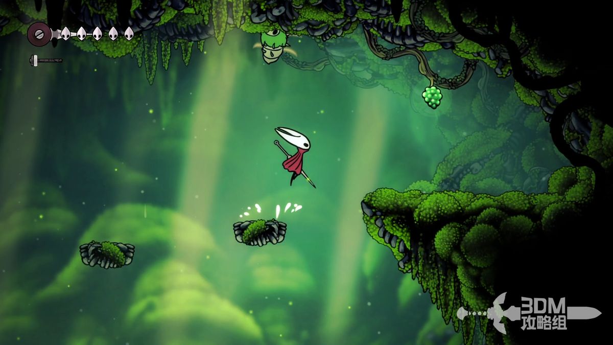 苔藓之母召唤落石，场景中可见多个落石轨迹