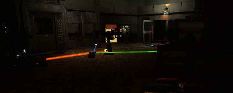 《非生物因素》坚韧等级速刷方法示意图，展示充能垫与激光装置的连接方式