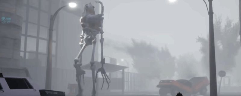 玩家在《非生物因素》中利用潜行机制安全通过怪物区域的实况画面，角色处于低姿态状态，周围有多个敌对单位巡逻