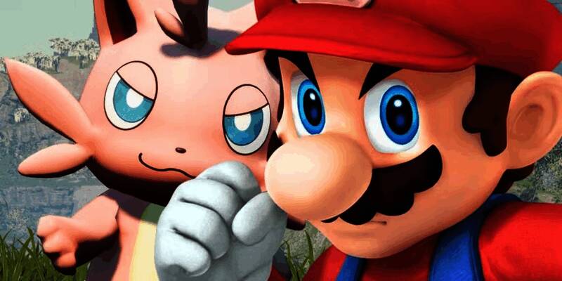 任天堂专利布局相关新闻图，展示法律文件与游戏角色切换界面