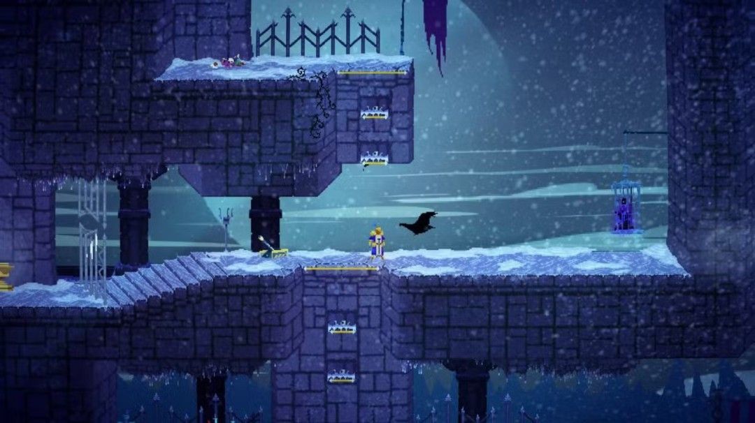 游戏战斗场景，角色在复杂地形中穿梭攻击敌人