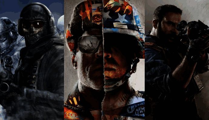 《使命召唤》系列多款作品封面合集，展现其多年来的经典形象