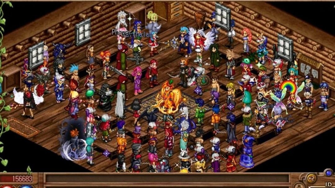 主播在《Dark Ages》中与老玩家互动的截图，界面复古，人物造型经典