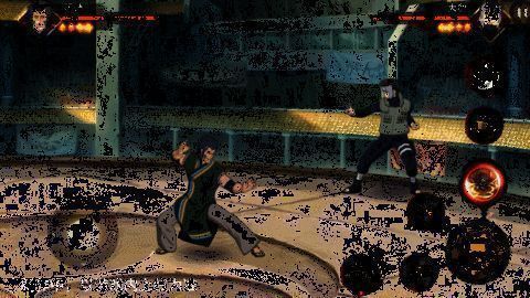 不动使用一技能破坏岩柱牢地形，碎片向角色方向飞落