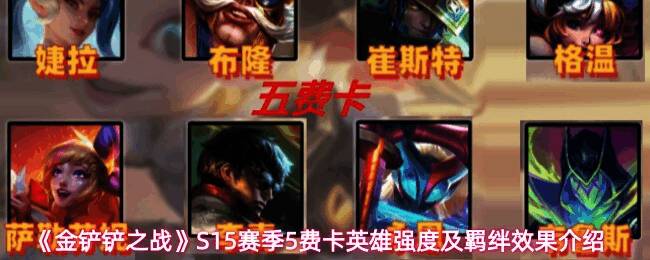 金铲铲之战S15赛季五费卡汇总图，展示所有五费卡形象