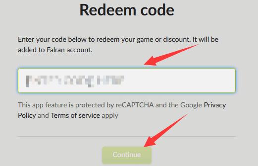 GOG平台兑换码输入界面示意图