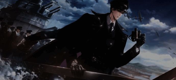 顾时夜·山海奔赴角色立绘，身穿古风服饰，背景为山海之间