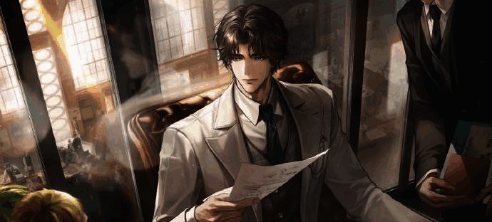 易遇·香阶偷光角色设定图，背景为夜色庭院