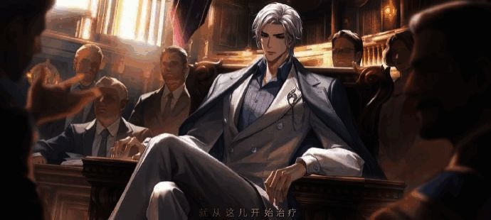 夏萧因·满朝俱寂角色设定图，背景为夜色中的宫殿