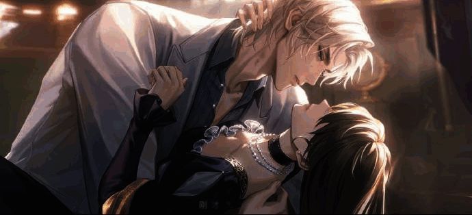 夏萧因角色互动画面，神情深沉，背景为烛火摇曳的内殿