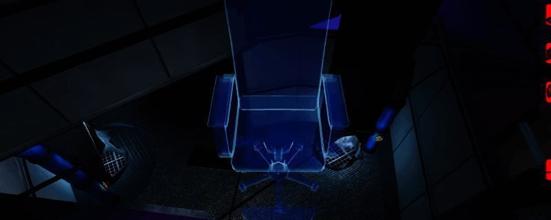 《非生物因素》反应堆遁地操作瞬间，角色站在椅子上准备进入地下