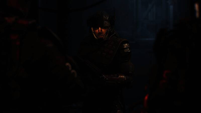 游戏场景展示，玩家角色在太空环境中进行战斗