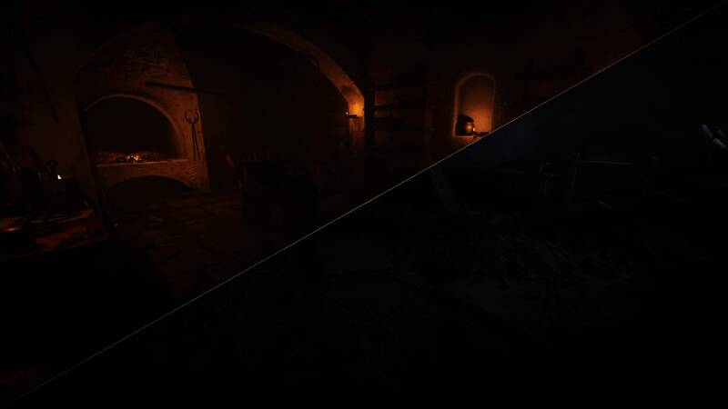 亨利在库滕堡铁匠铺外与村民交谈的场景，展现游戏沉浸式互动体验