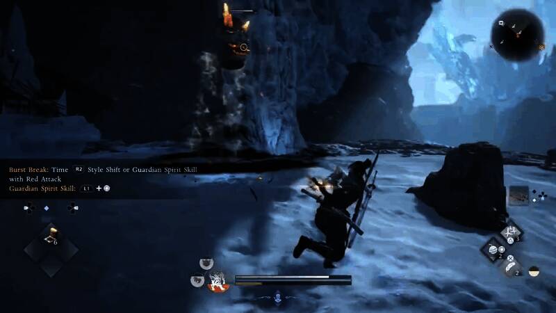 《仁王3》地图探索截图，黑暗风格的废弃村落场景